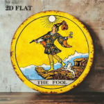 CIFbuy 1pc 8x8in The Fool Tarot Card 2D Flat Round Sign, "" Tarot Card 2D Flat Round Sign, 2D Flat Round Sign, Vintage Divination Prediction Plaque TikTok, TikTo Self-pickup Logiaqics - Image 4