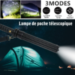USB Rechargeable LED Flashlight Retractable Torch 3-Mode Zoomable Security Light Outdoor Flashlight Set (US Logistics For USPS/DHL/Fedex/UPS. No designated logistics accepted TK/TMEU only For self-pickup - Image 5