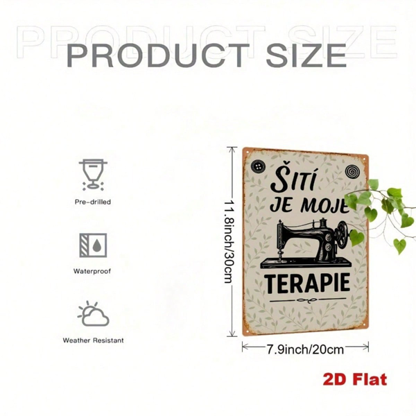 5015da1f-8230-47a2-9f35-741d45ff50ba.png CIFbuy Vintage Sewing Machine Metal Sign, Retro Iron Wall Art With Czech Quote "Sewing Is My Relax", 2D Flat Decor For Home, 7.87x11.81 TikTok, TikTok, 1.81 Self-pickup Logiopics - Image 1