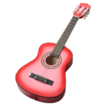Pink 30-inch acoustic guitar with pick, strings, capo, gig bag, tuner and shoulder strap - Image 8