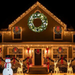 48in Pre-lit Christmas Wreath, Lighted Artificial Xmas Wreath with 150 Cold & Warm White Lights and 450 PVC Tips and DIY Ornaments, for Front Door Gate Wall Xmas Party Decorations, Light Green - Image 6