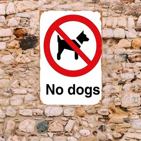 502b6c77-f1bf-4673-a11e-bc4f84d411bd.png CIFbuy 1pc No Dogs Allowed Metal Sign, Heavy Duty Dog-Free Zone Plaque, Black Dog Pattern With White B Metal SiikTok, Metal SiikTok, Self-tyckup Logiope BRed - Image 1