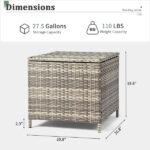 Outdoor PE Wicker Side Table with Storage, Patio Rattan End Table Square Container for Furniture Covers, Toys and Gardening Tools, Grey - Image 8