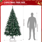 Replace 13564928 7 FT Snow Tipped Artificial Christmas Tree with DIY 150 Warm Lights, Remote Control, 1100 Branch Tips and Sturdy Metal Stand, Green & Snow Tipped - Image 5