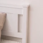 Queen Single Bunk Bed Painted + Melamine Veneer & Pine + MDF Bed Frame Vertical Striped Decorative Bed Frame 63.78*83.46*37.8in White - Image 41