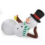 9.8 FT Lighted Christmas Inflatable Decoration, Large Inflatable Lying Snowman, Funny Blow Up Yard Decorations with Built-in LED Lights for Holiday Party Front Yard Lawn Garden Decor - Image 2