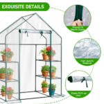 Mini Walk-in Greenhouse with PVC Cover, 4-Shelf Indoor Outdoor Plant Gardening Green House for Garden Backyard, 56" x 29" x 77", Transparent - Image 10