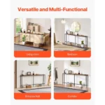 Slim Hallway Console Table, 70.9” Power Outlet Incorporated Couch Table, Single-Tier Extended Entryway Table, Slimline Sofa Table with Metallic Structure and Charging Dock, Ideal for Foyer (Shipment from Walmart) - Image 4