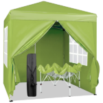 6.5X6.5FT Two Doors & Two Windows Practical Waterproof Right-Angle Folding Tent Greenish-Gray - Image 2