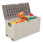 75gal 260L Outdoor Garden Plastic Storage Deck Box Chest Tools Cushions Toys Lockable Seat - Image 11