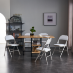 Same Code 71155989 6pcs Elegant Foldable Iron & PVC Chairs for Convention & Exhibition White - Image 45
