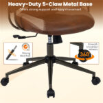 Brown Color Blocking Office Chair with 2D Adjustable Headrest, Ergonomic High-Back Desk Chair 330 lbs Capacity - Image 5