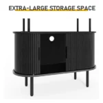Arched Ceiling + 4-Layer Open Shelving + Double-Door Roller Shutter Display Case Display Rack with Black US Standard Socket (1USB+1Type-C) & Particleboard Melamine Veneer & Iron Pipe Spray Paint 31.5*13.78*70.87in Black - Image 10