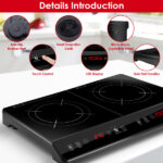 Double Induction Cooktop, Portable Dual Countertop Burner with Sensor Touch, 4000W Induction Cooktop 2 Burner, Electric Countertop Cooker with 9 Temp & Power Levels, 3-Hour Timer,Safety Lock - Image 11