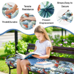 Outdoor Bench Cushion, 63 × 20 × 4 Inch, Tufted Waterproof Swing Cushion with Ties, for Patio Bench or Window Seat - Image 5