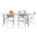 6' Folding Table Portable Plastic Indoor Outdoor Picnic Party Dining Camping Tables - Image 11
