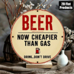CIFbuy Beer Is Cheaper Than Gas Wooden Wall Art, "" Than Gas Wooden Wall Art, Wooden Wall Art, Vintage Gas Station Bar Sign TikTok, Temu Self-pickup LogiSiics - Image 3