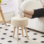 SKU:31479982 Round Ottoman Footstool Natural Seagrass Foot Stool Pouf Ottomans with Solid Wood Legs Hand Weave Hyacinth Footrest Step Stool for Living Room Balcony Garden Natural Temu - Image 3