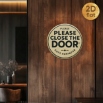 CIFbuy 1pc Metal Iron Sign 7.87x7.87 Inch Please Close the Door, "the Door, 2D" Printed, Decor with Bold Black Text & Yellow Background TikTok, TikTok, temuemu Self-pickup Logiics - Image 6