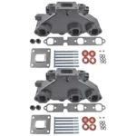 2*Exhaust Manifold w/gaskets bolts Replacement for Mercruiser GM 4.3 2002-UP Dry Joint Riser
