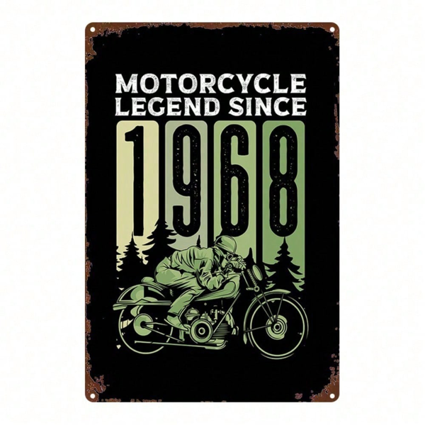 CIFbuy 1pc Vintage Motorcycle Legend 1968 Metal Sign, Retro 2D Flat Wall Decor For Man Cave, Bathroom, Bedroom, Garden, Home Office Kit TikTok, TikTok, Self-pickup Logiopics