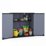 23.5 Cu.ft Outdoor Storage Shed with Lockable Door, PP HDPE Horizontal Garden Tool Cabinet - Black - Image 29