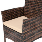 2pcs Arm Chairs 1pc Love Seat & Tempered Glass Coffee Table Rattan Sofa Set Brown Gradient SAME AS 45313116 - Image 12
