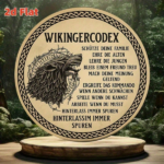 CIFbuy Vintage Viking Law German Text 8x8 Inch Round Aluminum Sign, 2D Flat Decorative Plaque For Living Room Office Bar Game Room Stud TikTok, TikTok, Self-pickup Logiopics - Image 7