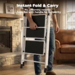 Step Ladder,Folding Step Stools 330 lbs Capacity, 2-Inch Thin for Storage, Anti-Slip Pedals & Handrails, Sturdy Steel for Home (Shipment from Walmart) - Image 6
