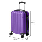 ABS Trolley Case 20in 24in 28in 3PCS Suitcase Set Vertical Striped Frosted Case Suitcase Purple - Image 2