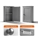 Gray P2 MDF painted finish, 34.6*20*50cm, single door with one shelf, bathroom vanity - Image 2