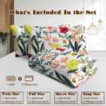 3 pcs Colorful Wildflower Botanical Quilted Bedspread Set, Vibrant Floral Print Quilt Set with Pillow Shams, Lightweight Reversible Coverlet, Boho Garden Bedding for Bedroom Decor temu can only be self-picked up - Image 7