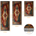 Three-piece kitchen rug set, non-slip and washable, abstract pattern kitchen hallway rug, soft and comfortable, suitable for sinks, floors, entrances, hallways and bathrooms. - Image 3