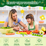 28PCS Knife Set - Kids Knifes for Real Cooking, Montessori Kids Kitchen Knife Set with Cutting Board Crinkle Cutters Kid Safe Knives, Kitchen Tools Old Girl Boy - Image 3