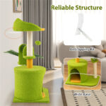 Cat Tree - 22LBS Capacity, Palm Tree Design with Self-Groomer & Scratching Posts - Image 3