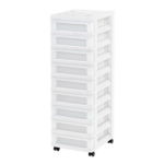 9-Drawer Narrow Plastic Storage Drawer Cart with Organizer Top, White (Shipment from Walmart)