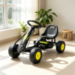 Black 3-6 Years Kids Pedal Go Kart – Outdoor Racer Ride On Car, Adjustable Seat with Backrest, Boys Girls Universal - Image 4