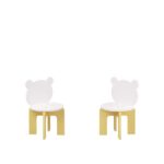 Kids Table and Chair Set, 3-Piece Toddler Table with 2 Chairs, Cute Bear-Back Chairs, Sturdy Wooden Activity Table Set for Kids, Playroom, Bedroom, Preschool - Image 11