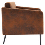 97*71*74cm 1.5 Seats Hot Stamping Cloth Surrounding Chair With Pillow Indoor Circle Chair Dark Brown - Image 4