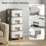 4-Drawer Compact Plastic Storage Cabinet Vertical Organizer for Bedroom Bathroom Office - Image 8