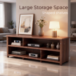 Dark Brown Particle Board TV Stand, 70.07"×15.75"×24.4" Double Layer Entertainment Center with Open Storage Shelves, Modern TV Console for Living Room & Bedroom - Image 10