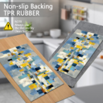 Three-piece kitchen rug set, non-slip and washable, abstract pattern kitchen hallway rug, soft and comfortable, suitable for sinks, floors, entrances, hallways and bathrooms. - Image 8