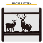 Double Layer Firewood Holder With Animal Pattern And Tools, Brown - Image 4