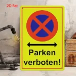 CIFbuy No Parking Metal Warning Sign Parking Verboten Yard Garage Restaurant Bar Cafe Wall Decor (TikTok, temu pick-up service) - Image 6