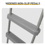 4-Step 52in Iron Pool Ladder (Gray Frame + Gray Steps) - Image 8