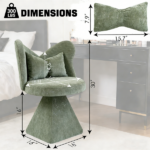 Vanity Chair with Butterfly Back,Swivel Accent Chair Dining Chairs,Makeup Stool for Bedroom Dressing Table,Suitable for Living Room,Dining Room,Study,Recreational Areas Green - Image 13