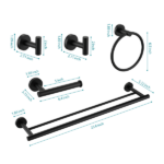 5 Piece Bathroom Towel Rack Set Wall Mount - Image 2