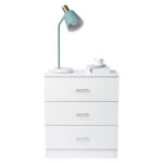 [] Modern Simple 3-Drawer Dresser Chest of Drawers for Family Room Bedroom Living Room Universal Design, White - Image 10