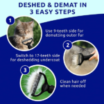 Black pet hair removal dog brush for hair removal - indoor cats use cat brush, long and short haired dogs use double-sided cat brush for hair removal and beauty tools, skin friendly - Image 3