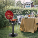 Electric BBQ Grill with Stand, Portable Double Layer Indoor/Outdoor Electric Grill for Indoor & Outdoor Use, 1600W, Red - Image 9